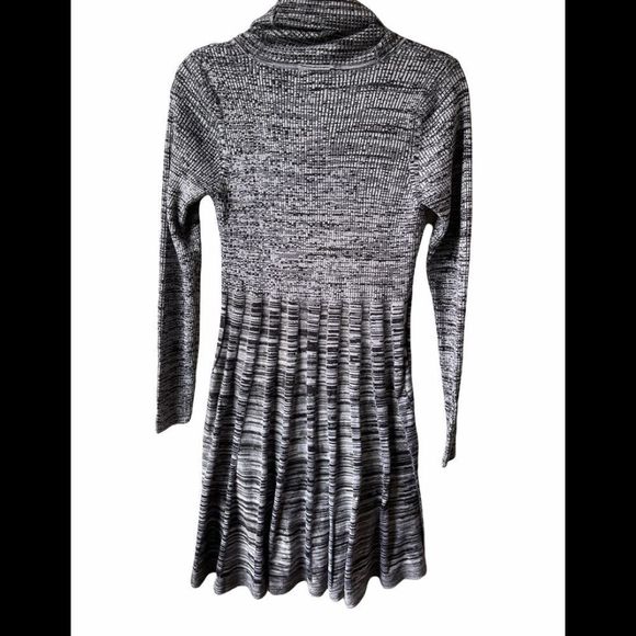 Calvin Klein Cowl Neck Marled Knit Sweater Dress Size Small Gray Black White - Picture 5 of 12